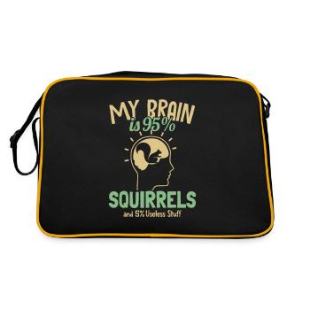 My Brain is 95% Squirrels Grauhörnchen Squirrel - Retro Tasche - Schwarz/Gold - Hinten