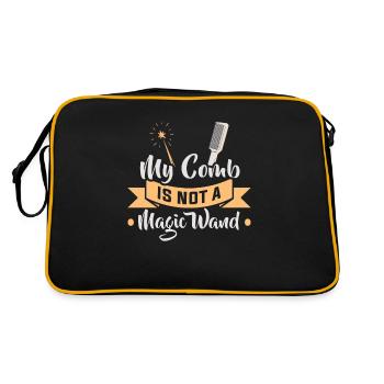 Friseurin Barber Frisörin Friseursalon - Retro Tasche - Schwarz/Gold - Hinten