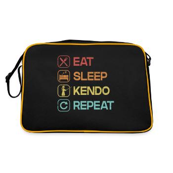 Eat Sleep Kendo Repeat Kenjutsu Kata Shinai - Retro Bag - black/gold - Back