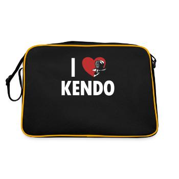 I love Kendo Kata Kenjutsu Japanese Samurai - Retro Bag - black/gold - Back