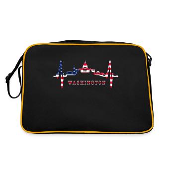 Washington D.C. Skyline Heartbeat Côte Est des États-Unis - Sac Retro - noir/or - Dos