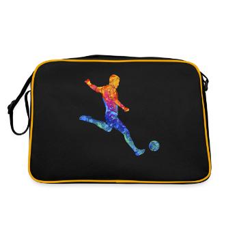 Fußballprofi Fußballgott Fußballspieler Torjäger - Retro Tasche - Schwarz/Gold - Hinten