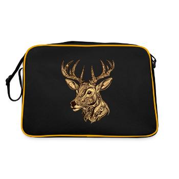 Deer Head Animal - Retro Bag - black/gold - Back