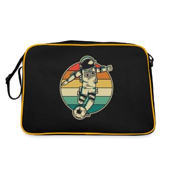 Fußballspieler Fußballprofi Fußballgott Torjäger - Retro Tasche - Schwarz/Gold - Hinten