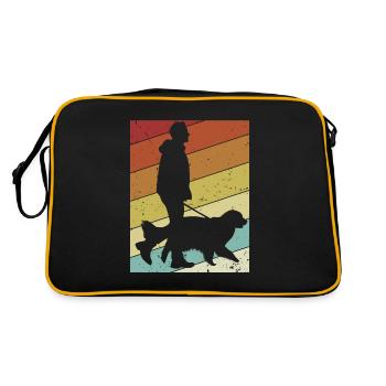 Rétro Mâle Quadrupède Ami Wauwau Chien Propriétaire Chien - Sac Retro - noir/or - Dos
