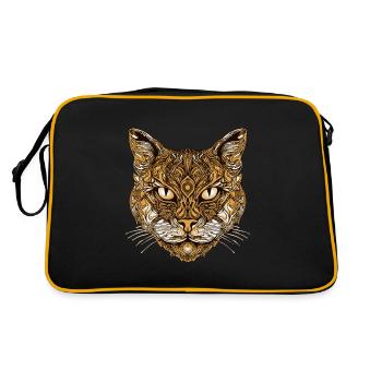 Cat Head Animal - Retro Bag - black/gold - Back