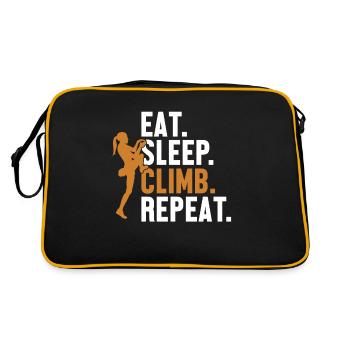 Eat Sleep Climb Repeat Bouldern Speedklettern - Retro Tasche - Schwarz/Gold - Hinten