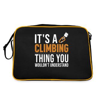 It's a Climbing Thing Sportklettern Speedklettern - Retro Tasche - Schwarz/Gold - Hinten