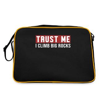 Trust Me I Climb Big Rocks Bouldern Speedklettern - Retro Tasche - Schwarz/Gold - Hinten