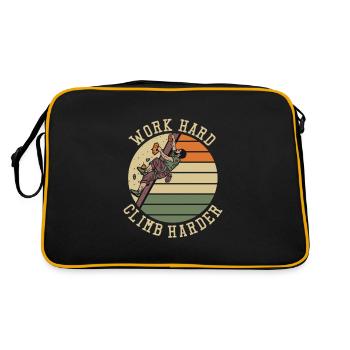 Travailler dur, grimper, plus dur, bloc, escalade sportive - Sac Retro - noir/or - Dos