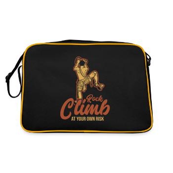 Rock Climb at your own Risk Bouldern - Retro Tasche - Schwarz/Gold - Hinten