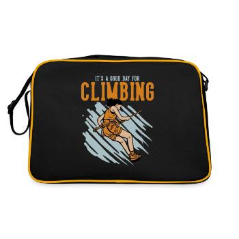 Good Day for Climbing Sportklettern Speedklettern - Retro Tasche - Schwarz/Gold - Hinten