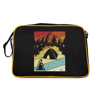 Retro Campsite Tents Glamping Camper Camping - Retro Bag - black/gold - Back