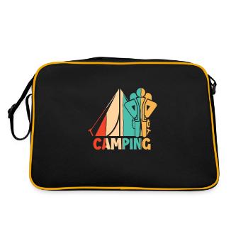 Retro Campsite Tents Glamping Camper Camping - Retro Bag - black/gold - Back