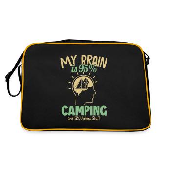 My Brain is 95% Camping Campsite Tents - Retro Bag - black/gold - Back