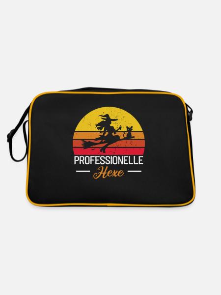 Magische Dunkle Kunst Okkulte Hexen Designs - Retro Tasche - Schwarz/Gold - Hinten
