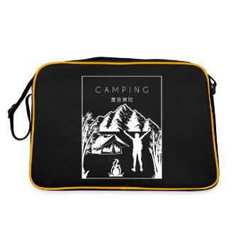 Camping Chinese Hanzi Glamping Campsite - Retro Bag - black/gold - Back