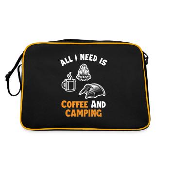 Coffee and Camping Glamping Campsite Tents - Retro Bag - black/gold - Back