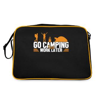 Camping First Work Later Tents Glamping Camper - Retro Bag - black/gold - Back