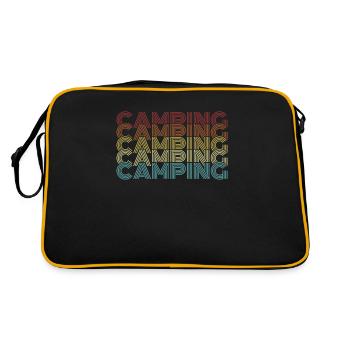 Camping Retro Text Tents Glamping Campsite - Retro Bag - black/gold - Back