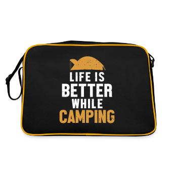 Life is Better while Camping Campsite Tents - Retro Bag - black/gold - Back