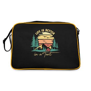 Life is Better in a Tent Glamping Campsite - Retro Bag - black/gold - Back
