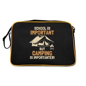 School is Important Camping is Importanter - Retro Bag - black/gold - Back