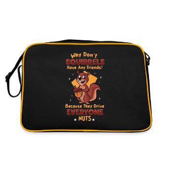 Squirrels Don't Have Any Friends Squirrel - Retro Tasche - Schwarz/Gold - Hinten