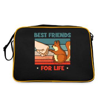 Meilleurs amis pour la vie Écureuil gris - Sac Retro - noir/or - Dos