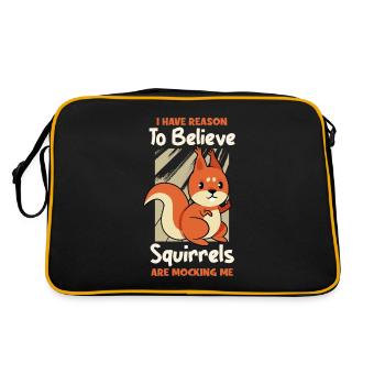 I Have Reason To Believe Squirrels Are Mocking Me - Retro Bag - black/gold - Back