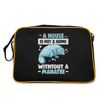Cold Nose Warm Heart Manatee chubby manatee - Retro Bag - black/gold - Back