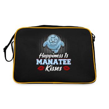 Cold Nose Warm Heart Manatee chubby manatee - Retro Bag - black/gold - Back
