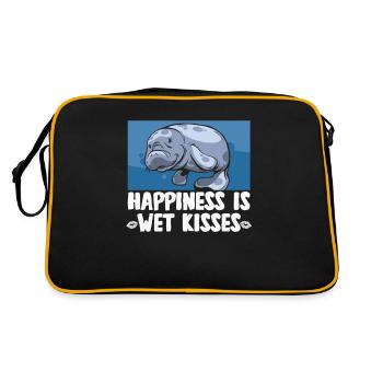 Cold Nose Warm Heart Manatee chubby manatee - Retro Bag - black/gold - Back