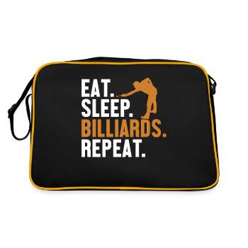 Eat Sleep Billiards Repeat Billiard Table Billiards - Retro Bag - black/gold - Back