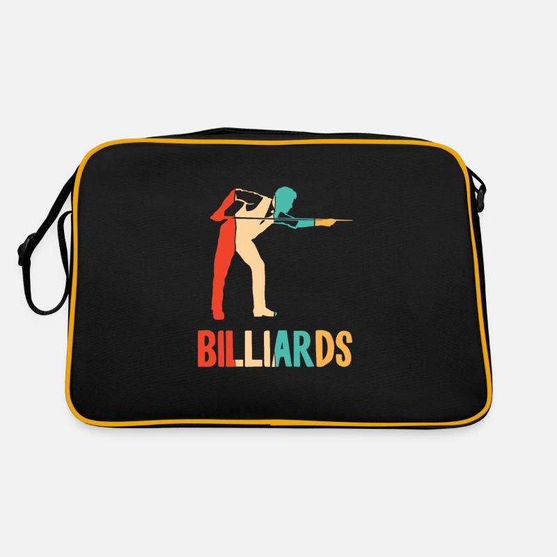 Retro Billardtisch Billiards Snooker - Retro Tasche - Schwarz/Gold