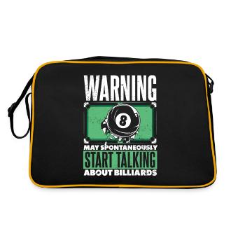 Warning May Start Talking About Billiards Snooker - Retro Bag - black/gold - Back