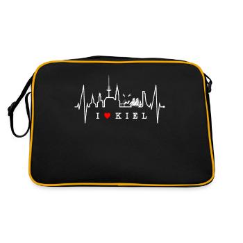 Kiel Skyline Heartbeat Fan Heart Love Love Kieler - Sac Retro - noir/or - Dos
