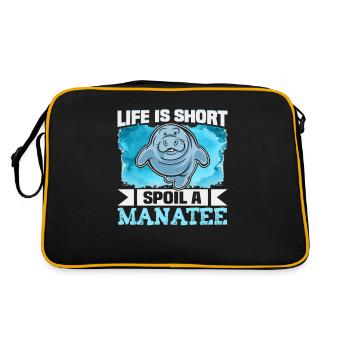 Cold Nose Warm Heart Manatee chubby manatee - Retro Bag - black/gold - Back