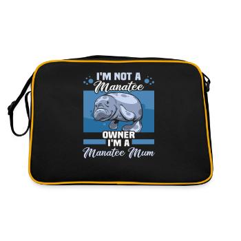 Cold Nose Warm Heart Manatee chubby manatee - Retro Bag - black/gold - Back