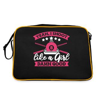 I Shoot Like A Girl Damn Good Snooker - Retro Bag - black/gold - Back