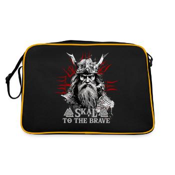 Skal to the brave Wikinger Kultur - Retro Tasche - Schwarz/Gold - Hinten