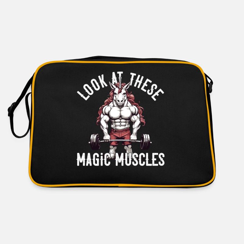 Magic Muscles Licorne Powerlifting Fun - Sac Retro - noir/or