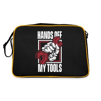 Hands Off My Tools Autoschrauber Meister Kfz - Retro Tasche - Schwarz/Gold - Hinten