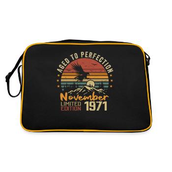 Die Legenden wurden im November 1971 - 1971 geboren - Retro Tasche - Schwarz/Gold - Hinten