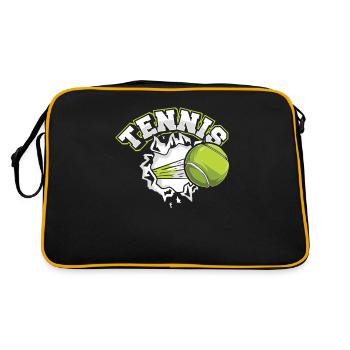 Tennis Professionnel Amant Joueur Entraîneur Tennis - Sac Retro - noir/or - Dos