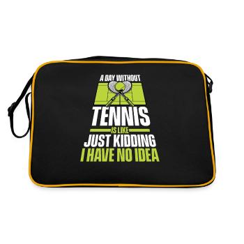 A Day Without Tennis Is Like Tennis Racket Tennis - Retro Bag - black/gold - Back