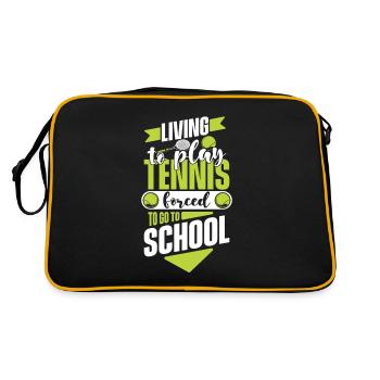 Living To Play Tennis Forced To Go To School - Retro Bag - black/gold - Back