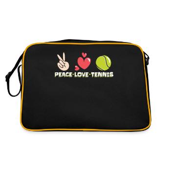 Peace Love Tennis Tennis Coach Tennis Player - Retro Bag - black/gold - Back