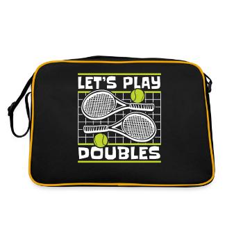 Let's Play Doubles Tennis Player Racket - Retro Bag - black/gold - Back