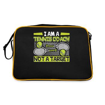 I Am A Tennis Coach Not A Target Racket - Retro Bag - black/gold - Back